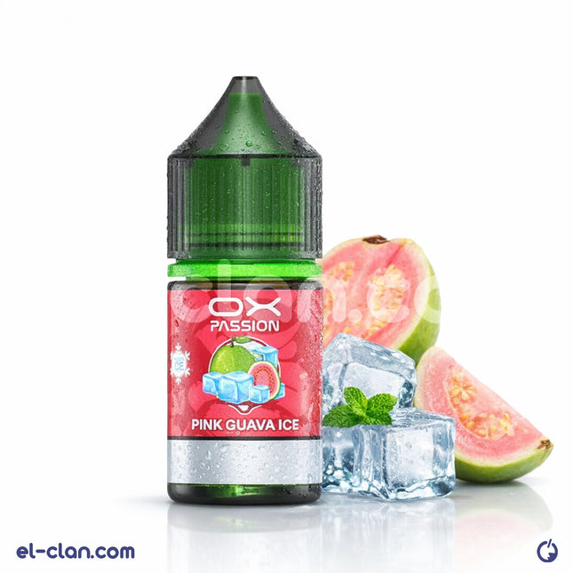 سائل فيب أوسي إكس باسشن سولتنيك جوافة آيس وردي من ماركة OXVA، زجاجة سائل مستورد بنكهات جوافة وثلج بارد