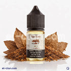 سائل ليكويد فيب نيكوتين ملح توباكو من RIPE VAPES، عبوة زجاجية واضحة تظهر مع طابع توباكو طبيعي.