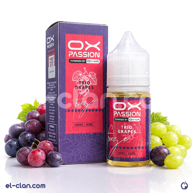 سلسلة سوبر كول ثريو عنب من فيب ليكويد أوكسا فيب - عبوة تحتوي على نكهات عنب ساقعة من ماركة OXVA