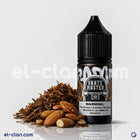 Ramp SaltNic Almonds Roasted Tobacco flavored vape liquid in a bottle with almond and tobacco imagery.