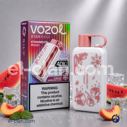 Vozol Star 40K Super Cool Strawmelon Peach فراولة بطيخ خوخ ساقع