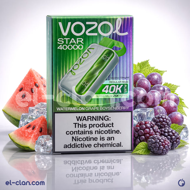 elfbar elfa master akku Vozol Star 40000 Puff Bar %5 Nicotine Watermelon Grape BoysenBerry main image 1