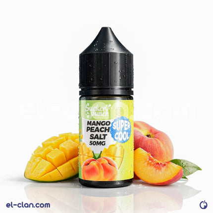 سائل فيب من Sucker Punch E-Juice بنكهة مانجو خوخ سوبر كول، عبوة 30 مل، ليكويد محلي لطعم منعش ومثير