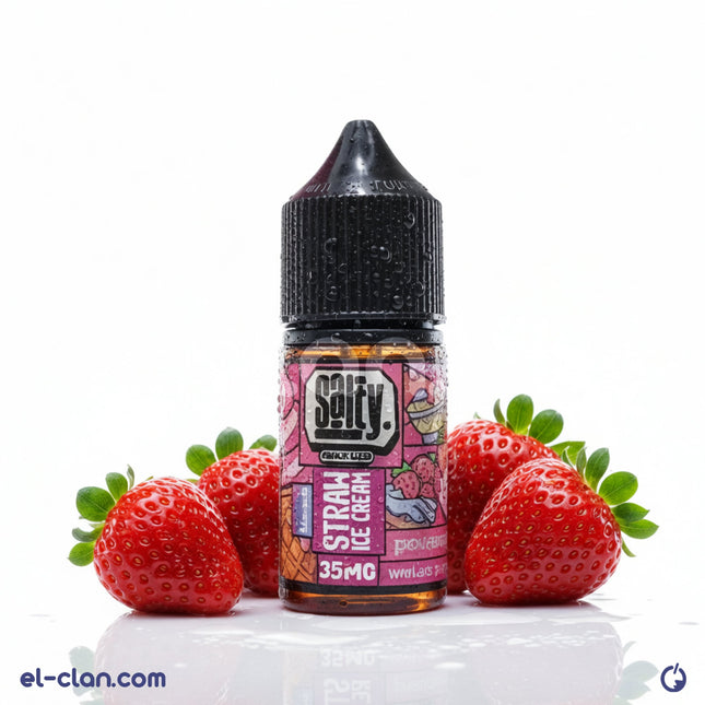 Sprinkles Salty Straw Ice Cream vape liquid by Sprinkles E-juice, pink strawberry flavor in a 30ml bottle.