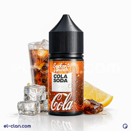 عبوة كولا ساقعة من سكر بنتش ليكويد فيب من Sucker Punch E-Juice تظهر على الصورة