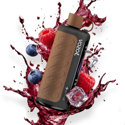 نرجيلة Vozol Gear Hookah 40k بطيشة توت ساقع، فيب ديسبوسبل من علامة Vozol، تظهر في الصورة.
