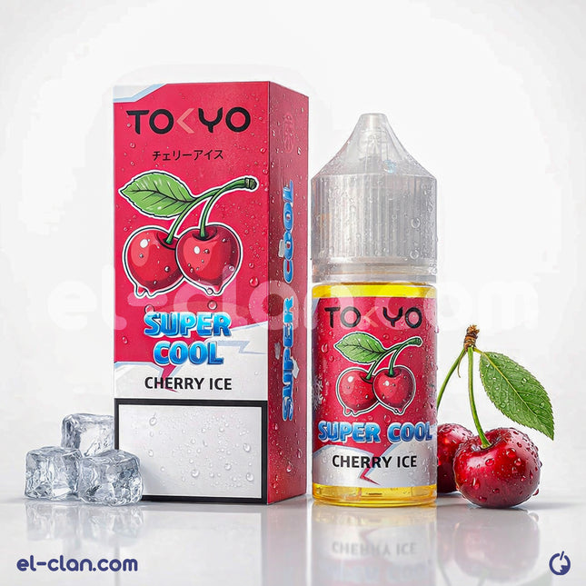 سائل فيب توكيو سالت نيك سوبر كول تشيرى آيس بنكهة الكرز الساقع وزجاجة مستوردة ل vape عالي الجودة