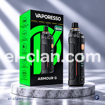 مود وكيت فيب فابوريسو أرمور جي Vaporesso Armour G باللون الأسود, built-in screen.