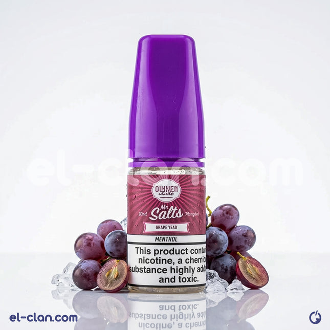 Dinner Lady SaltNic Grape Star vape liquid in a glass bottle, featuring grape flavor for electronic cigarettes.
