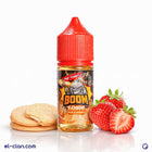 بسكويت فراولة من Boom E-Juice، فيب ليكويد محلي بنكهة الفراولة مع عبوة مميزة للمنتج
