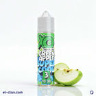 XO E-Liquid Super Cool Green Apple in a vape liquid bottle, featuring vibrant green apple flavor and cooling effects.