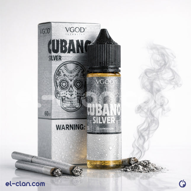 سيجار سيلفر من VGOD فيب ليكويد مستورد يتميز بلون فضي وملمس ناعم وكريمي، مناسب لذيذة التدخين.