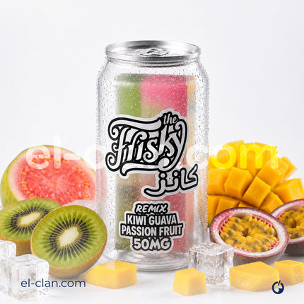 Frisky SaltNic Remix Cans Ice Kiwi Guava Passion Fruit كانز كيوي جوافه باشون فروت ساقع