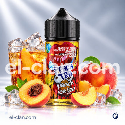 مشروب شاي مثلج بالخوخ من Ramp E-Juice، فيب ليكويد محلي بنكهة الخوخ والمنعشة.