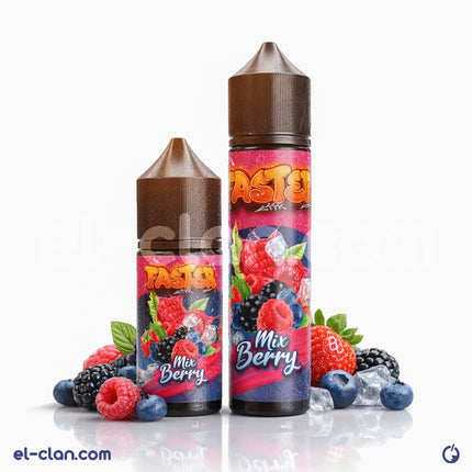 Faster Ice Mix Berry فيب ليكويد محلي with strawberry and berry flavor, showing a bottle of e-juice with colorful label.