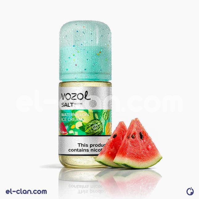 سائل فيب نيكوتين ووترمل إيس من Vozol E-Juice بنكهة البطيخ الساقع، عبوة مستوردة لليكويد الإلكتروني