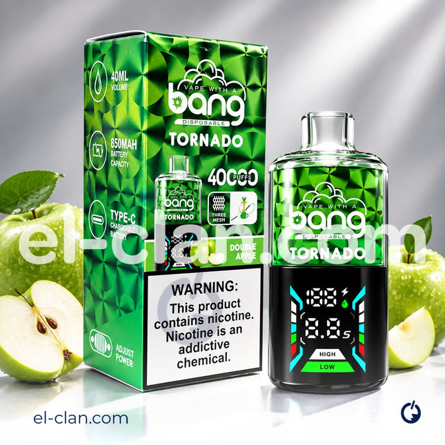 Bang Tornado 40k Double Apple Disposable تفاح