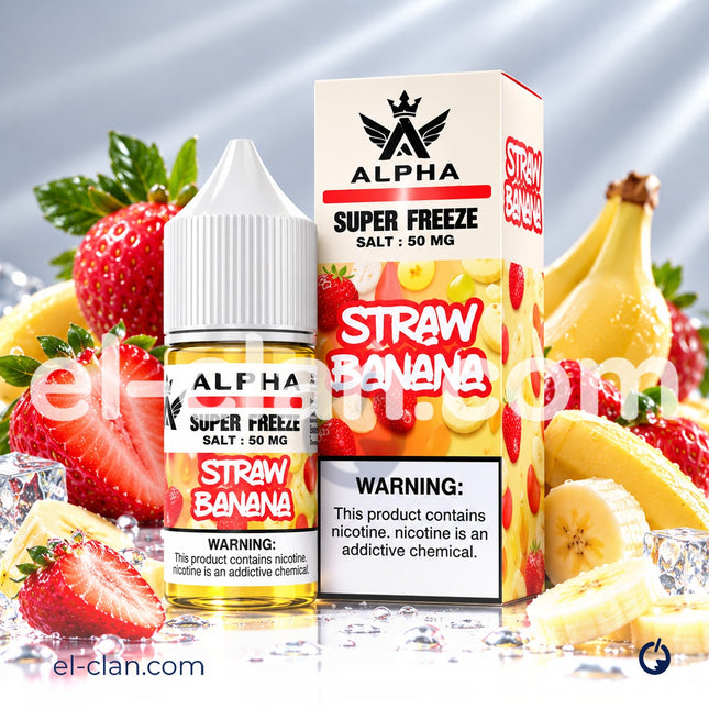 Alpha Super Cool Saltnic Straw Banana فراوله موز ساقع جدا