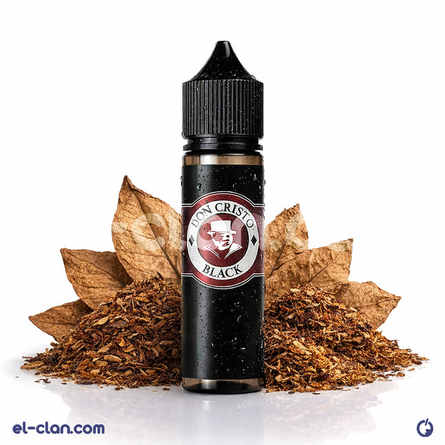 تبغ Don Cristo Black الخشن فيب ليكويد مستورد من Don Cristo E-Juice مع ثلاث نسخ موضحة في الصورة