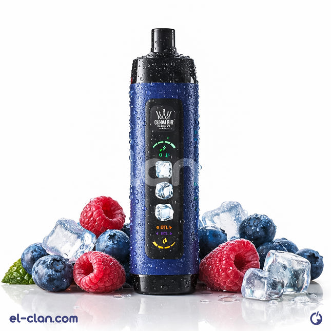 فيب ديسبوسبل ألفاخير آيس أديجت بنكهة التوت والتوت الأزرق والكرز، مع عبوة ثلاثية الأنسجة، مظهر أنيق وجذاب