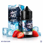 Nasty SaltNic Super Cool Strawberry vape juice in a clear bottle with label, featuring fresh strawberries and menthol cooling elements.