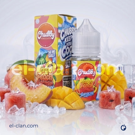 Chubby SaltNic Super Cool Mango Peach Watermelon  مانجو خوخ بطيخ ساقع جدا
