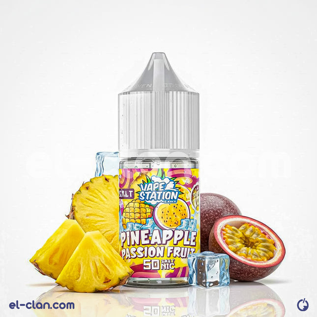 عصا فيب ليكويد سولت نيك اناناس باشون فروت من Vape Station E-Juice، زجاجة سائل نكهات فواكه استوائية ومنعشة