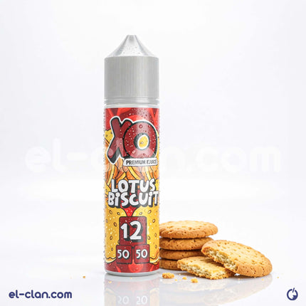 بسكويت XO Bascota فيب ليكويد محلي من ماركة XO E-Liquid، عبوة تحتوي على زجاجة فيب بنكهة البسكويت