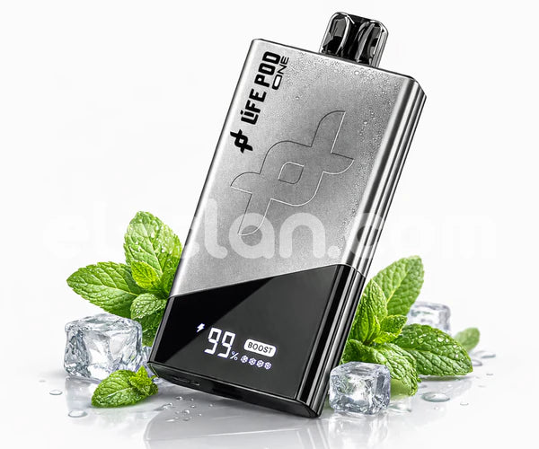 فيب Life Pod Ice Boost 40k بنكهة النعناع الساقع، جهاز ديسبوسبل من نوع فيب برائحة منعشة واحترافية