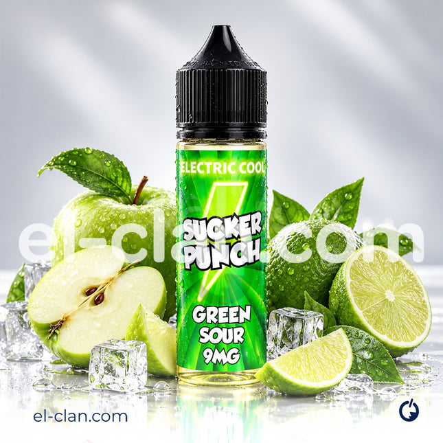 سيتير بانش ليكويد إلكتروني بنكهة تفاح خضراء حمضية ومنعشة، عبوة فيب من علامة Sucker Punch E-Juice