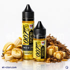 OO7 E-Juice 007 Specter creamy tobacco and banana flavored vape liquid in a 4ml bottle.