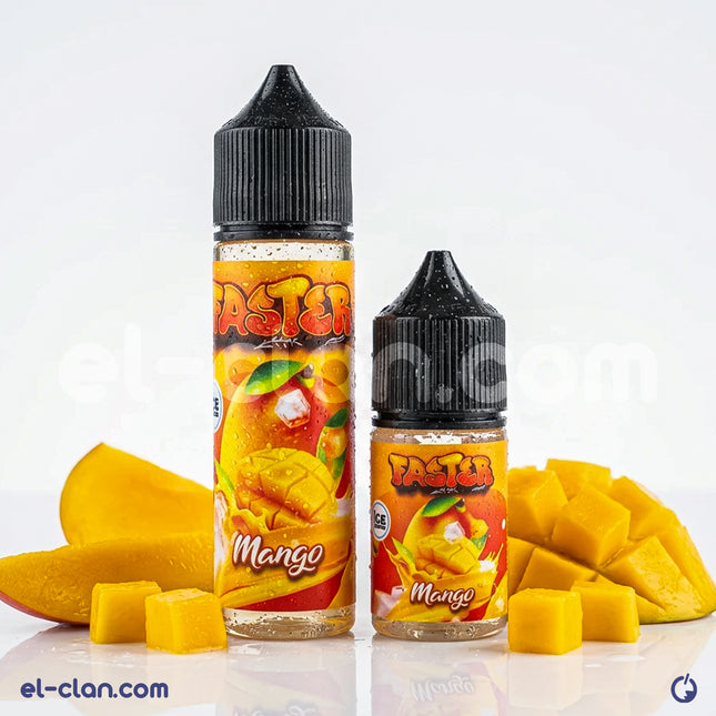 Faster Ice Mango فيب ليكويد محلي with vibrant mango flavor and ice cooling effect, designed for vaping enthusiasts.