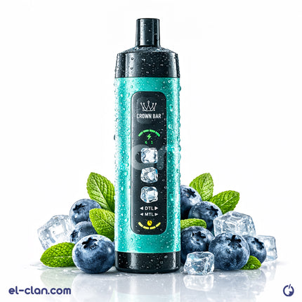 سيجارة فيب أل فاخر توت نعناع ساقع من ماركة ألفاخر ديسبوزبل، عبوة تحتوي على أربعة أعواد، لون أزرق.