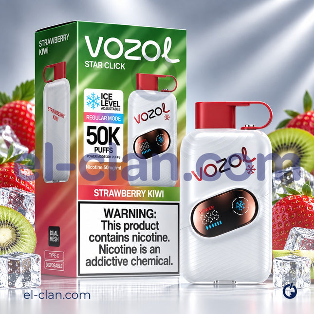 Vozol Star Click 50K Super Cool Starwberry Kiwi Disposable  فراوله كيوي ساقع