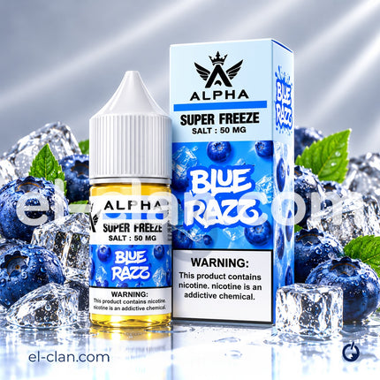 Alpha Super Cool Saltnic Blue Razz توت ساقع