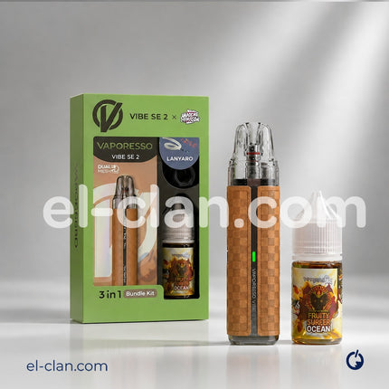Vaporesso Vibe SE 2+Vape Station Tobacco+Linyard فايب اس اي 2+فيب ستيشن توباكو+عوليقه