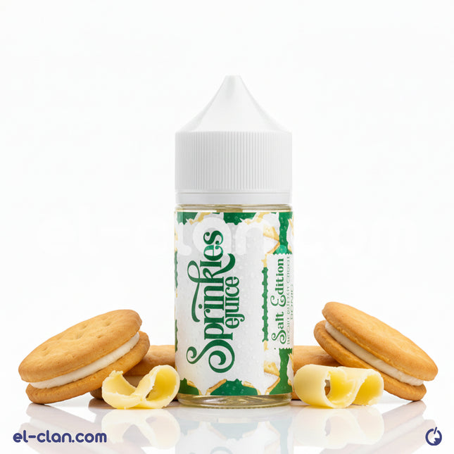 Sprinkles SaltNic Biscuit Butter Cream vape liquid in a bottle from Sprinkles E-juice, featuring biscuit and creamy flavor.