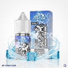 سائل فيب ليكويد من Vape Station Super Ice بنكهة شراب الطاقة الأبيض، مشروب طاقة ساقع، عبوة واضحة من السائل الأبيض