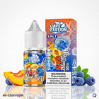 سائل فيب سولتنيك من Vape Station بنكهة خوخ وتوت أزرق ساقع، عبوة 58 مل، ليكويد محلي لفيب النيكوتين