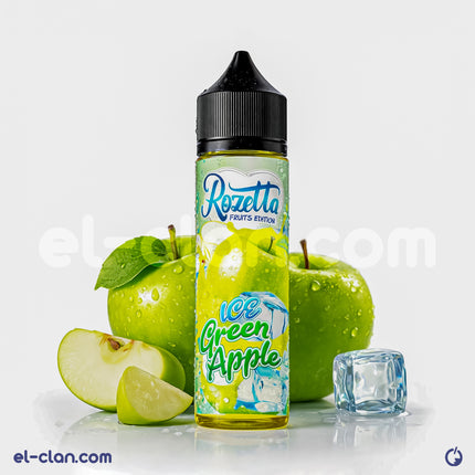 سائل فيب نكهة تفاح أخضر ساقع من Rozetta E-Juice، عبوة ليكويد محلي بنكهة الفاكهة المنعشة