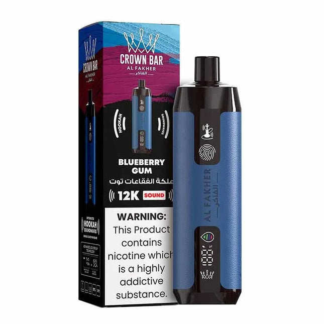 Crown Bar Alfakher Sound 12K Blueberry Gum Disposable  لبان توت