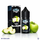 Tokyo SaltNic Remix Double Apple vape liquid in a clear bottle, with fresh apples and vibrant label, designed for vaping enthusiasts.