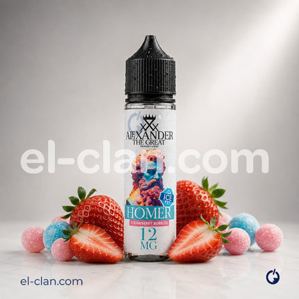 Alexander Homer Strawberry Bubbles Ice لبان فراوله ساقع