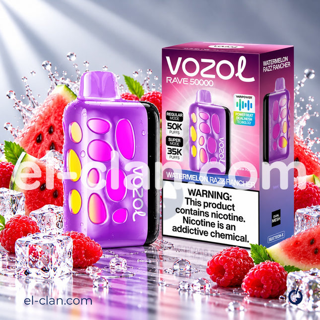 Vozol Rave 40k Watermelon Razz Rancher Disposble بطيخ