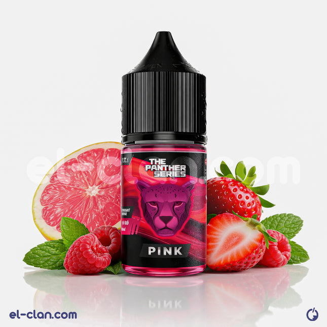 مشروب ليكويد فيب نيكوتين بنكهة الكشمش الأسود من Pink Panther مع زبيب كاندي، عبوة أنيقة وجاهزة للاستخدام