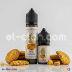 Mazaj بسكويت نواعم فيب ليكويد محلي من Mazaj E-Juice, shows a bottle of flavored vape liquid with biscuit flavor.