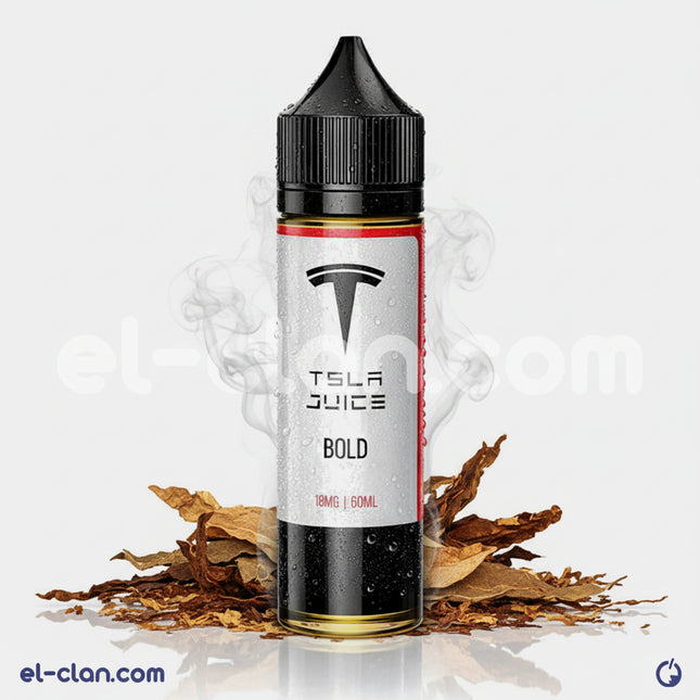 Tsla Juice Bold Tobacco blends in a local flavored vape liquid bottle with vibrant label, designed for in-vape use.