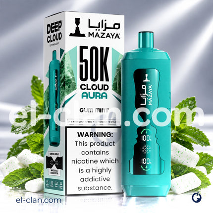 Mazaya Cloud Aura 50K Gum With Mint Mix Disposable لبان نعناع