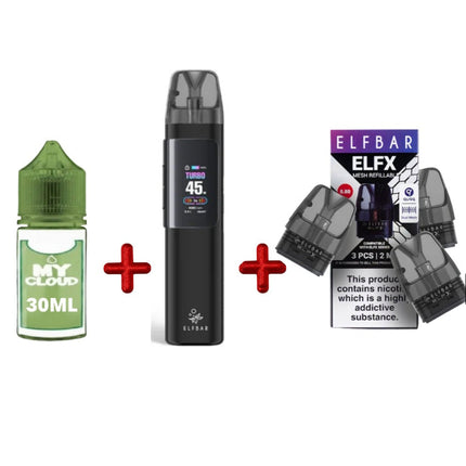 Elfabar Elfx Pro + liquid + Sheet Cartrdge  بود الفا بار + شيت كاردتج + لكويد محلي