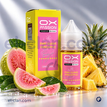 OX Passion SaltNic Super Cool Pink Guava Pineapple جوافه اناناس ساقع